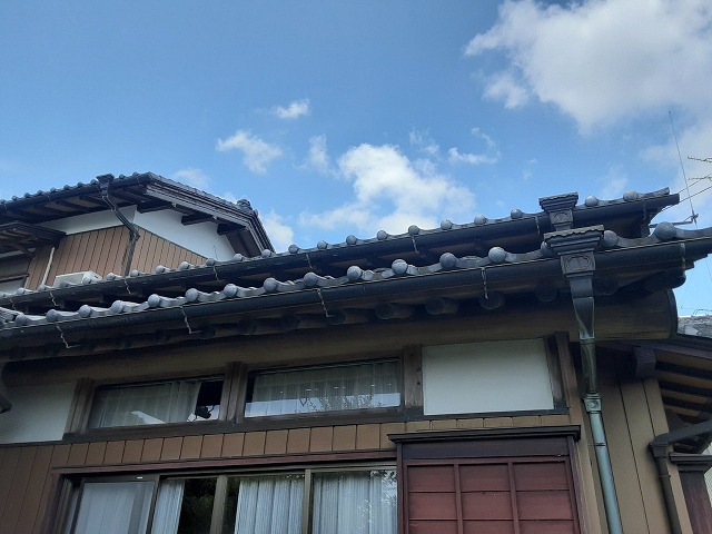 銅製雨どいの点検